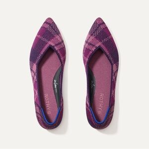 Rothy’s The Point II Purple Plaid Flats Size 10.5